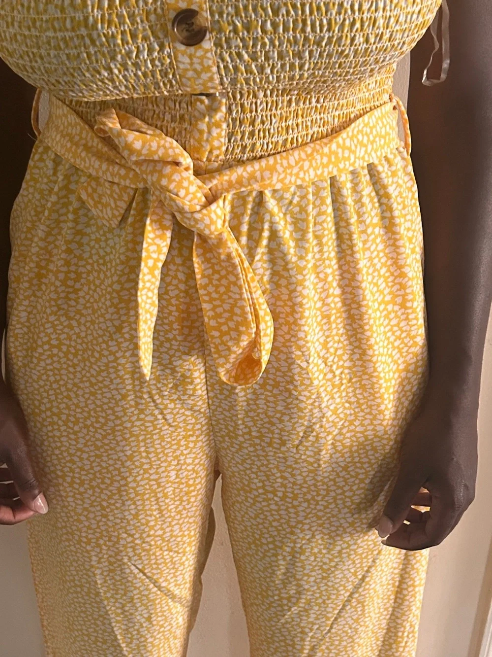 SHEIN Girls Yellow Micro Dot Pajama Bottoms